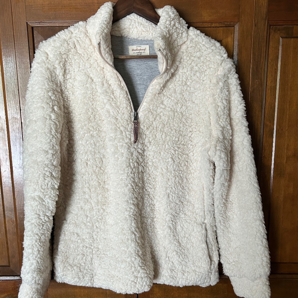 Weatherproof Sherpa Sweatshirt Cream 1/4 Zip Pullover Women’s Medium